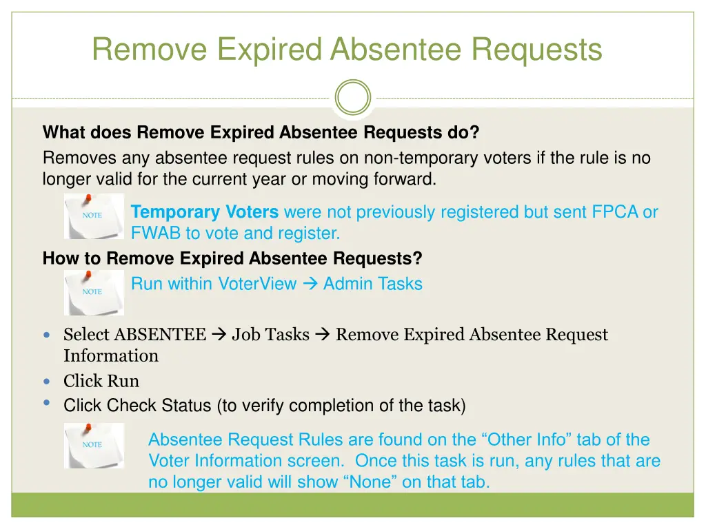 remove expired absentee requests