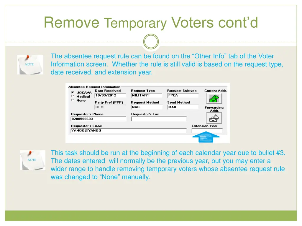 remove temporary voters cont d