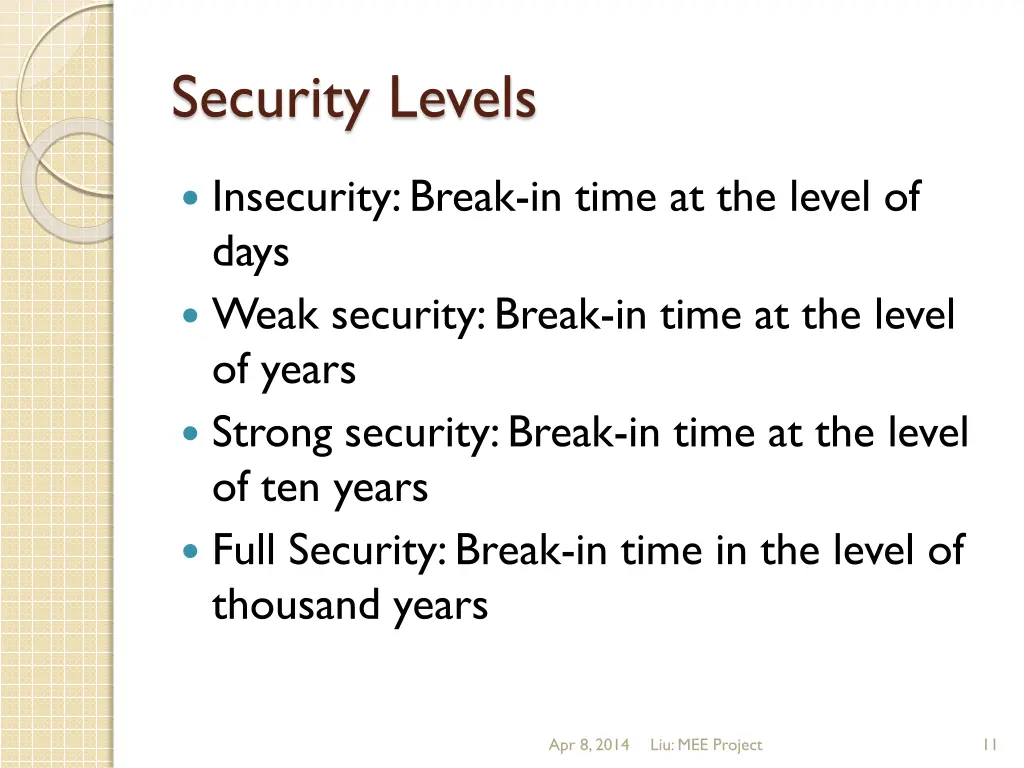 security levels