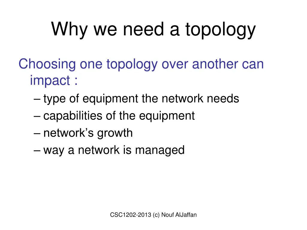 why we need a topology