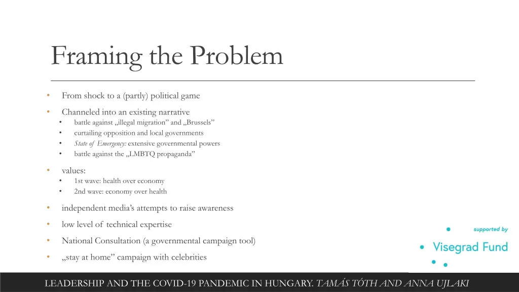 framing the problem