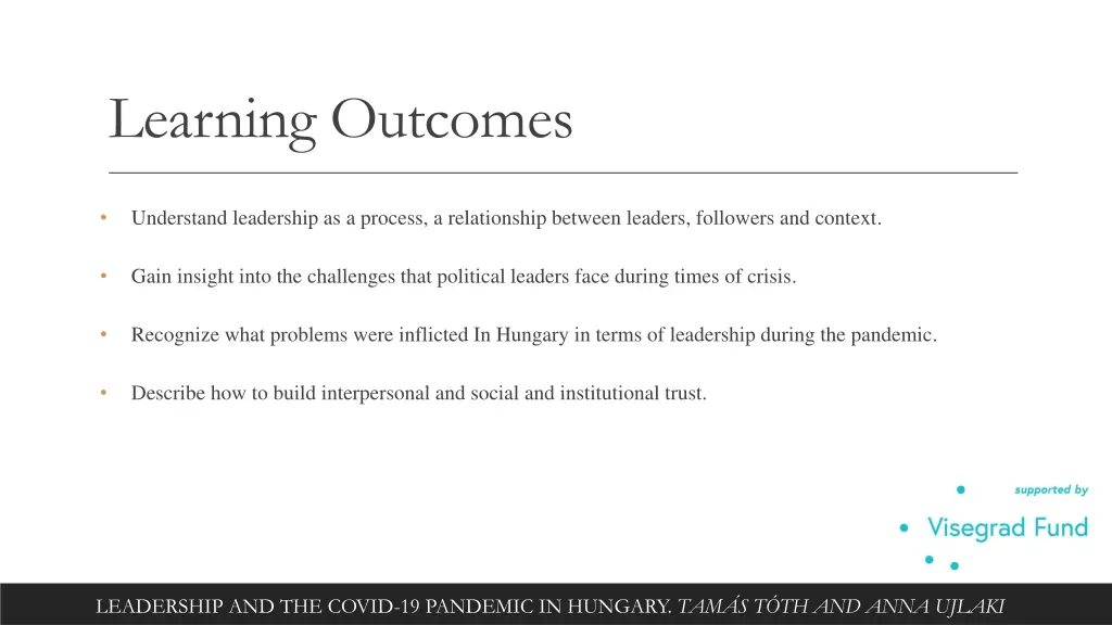 learning outcomes
