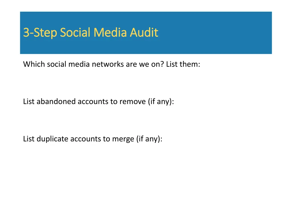 3 3 step social media audit step social media