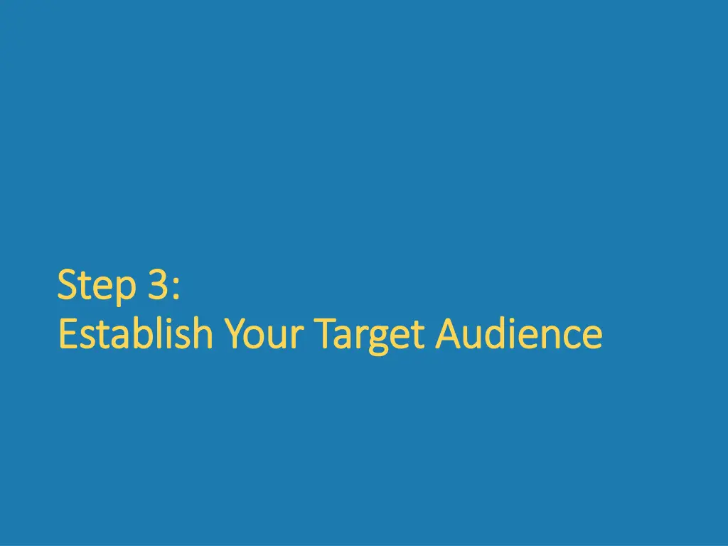 step 3 step 3 establish your target audience