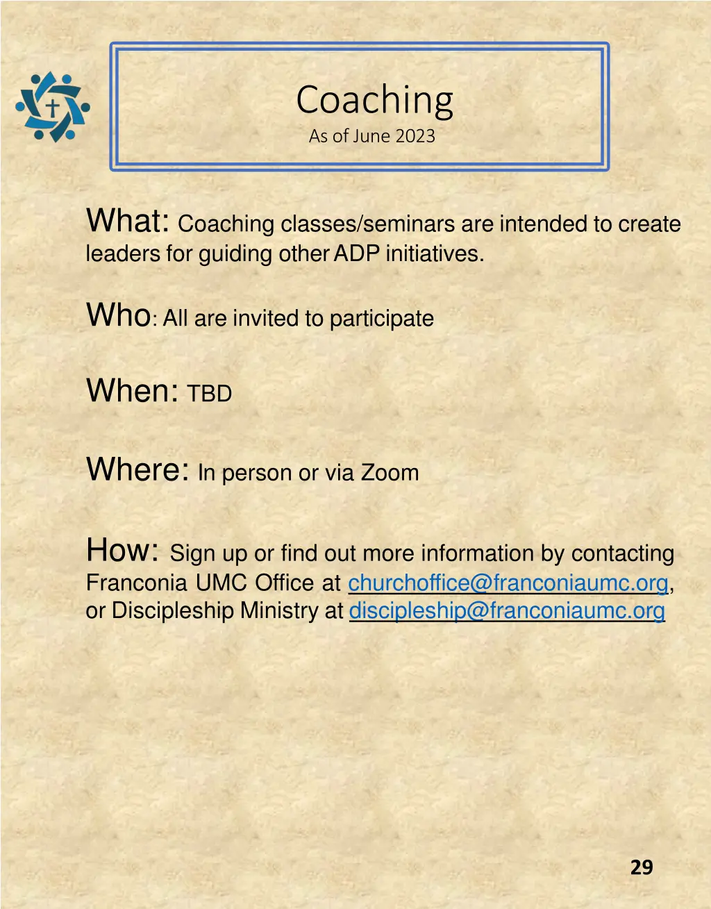 coaching as of june 2023