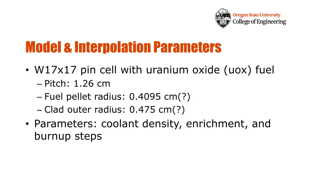 model interpolation parameters