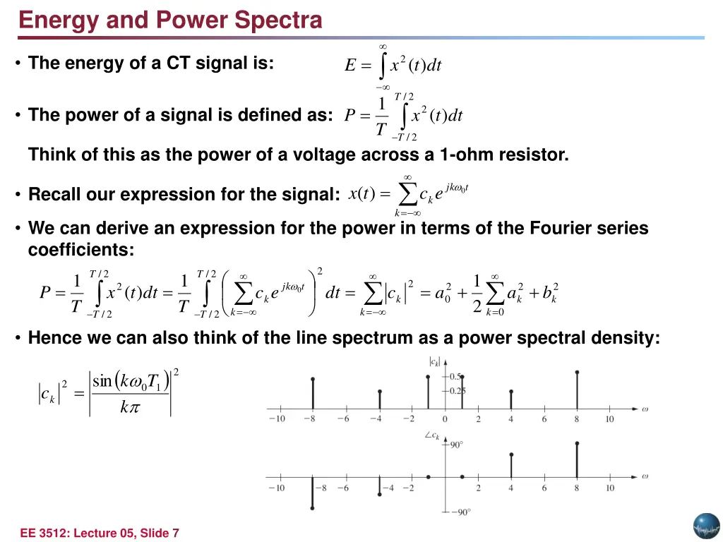 energy and power spectra