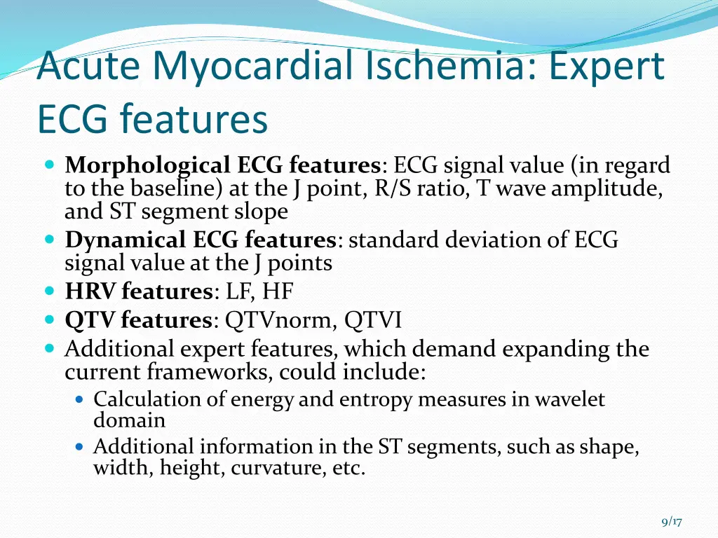 acute myocardial ischemia expert ecg features