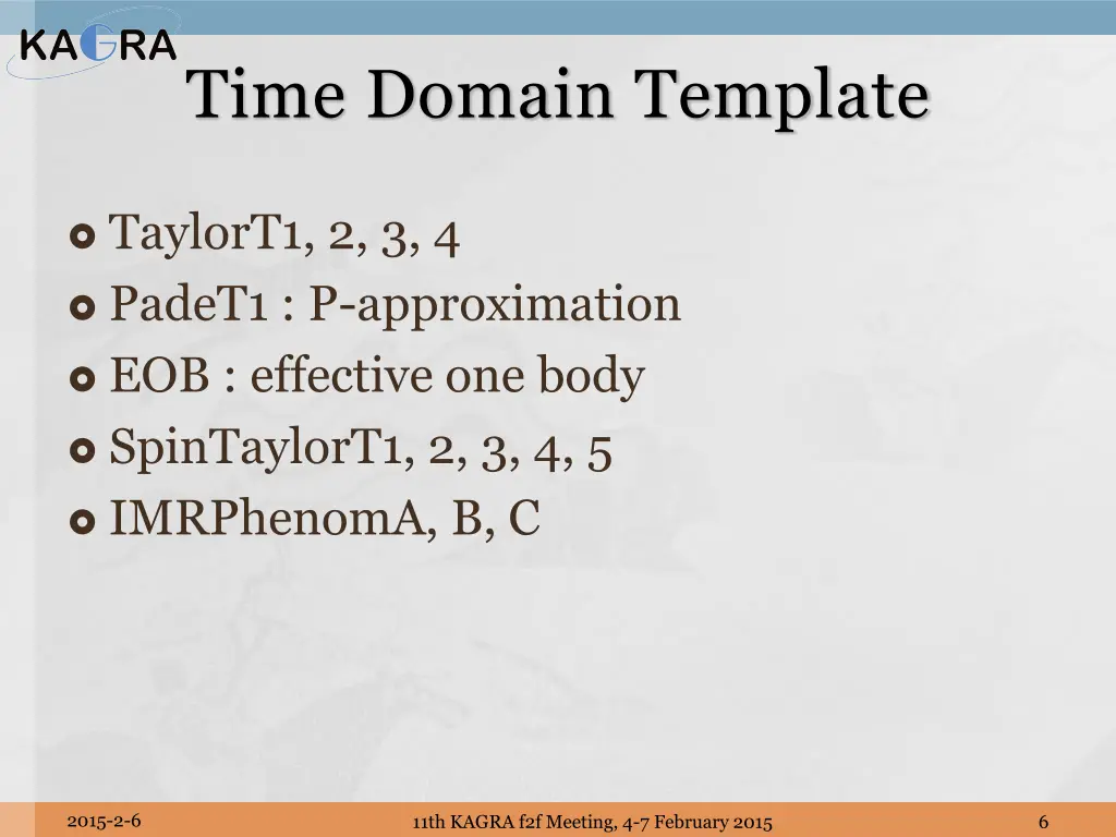 time domain template