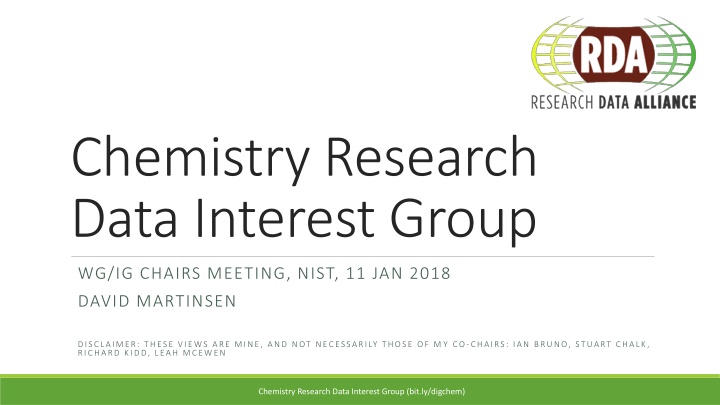 chemistry research data interest group