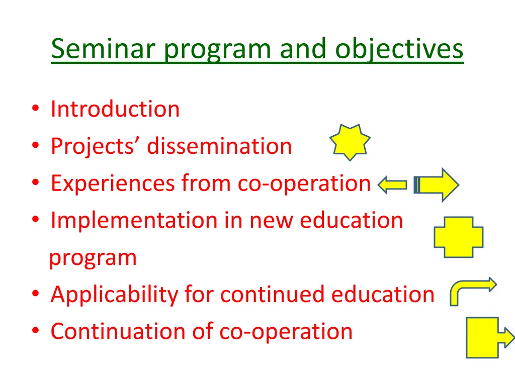 seminar program and objectives