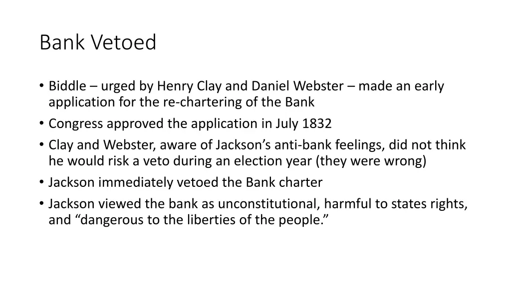 bank vetoed