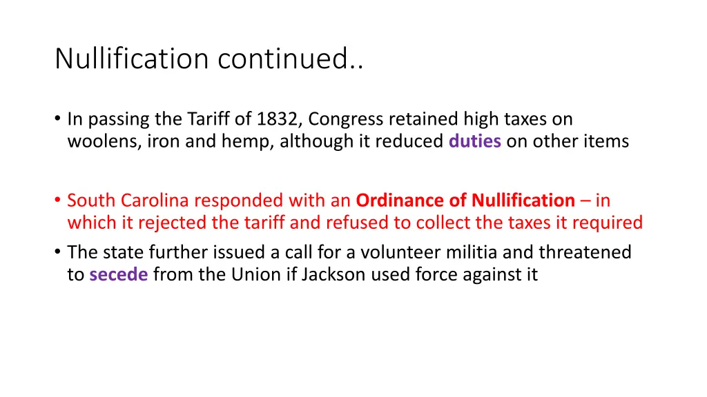 nullification continued
