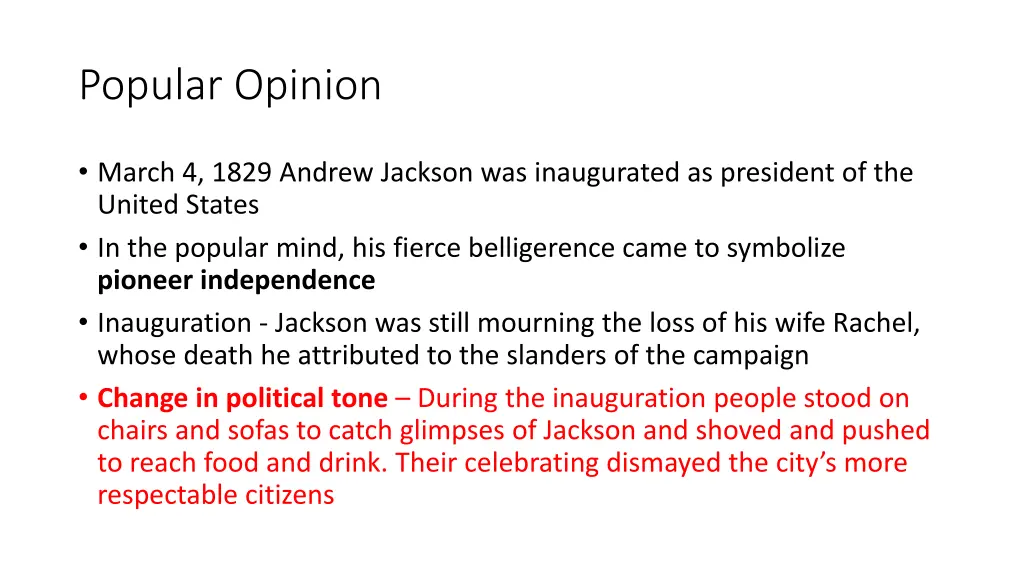 popular opinion