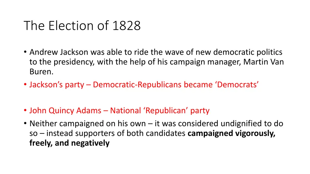 the election of 1828