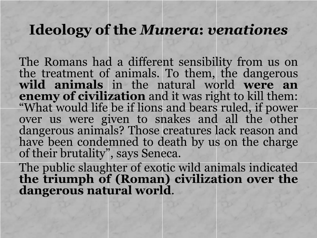 ideology of the munera venationes