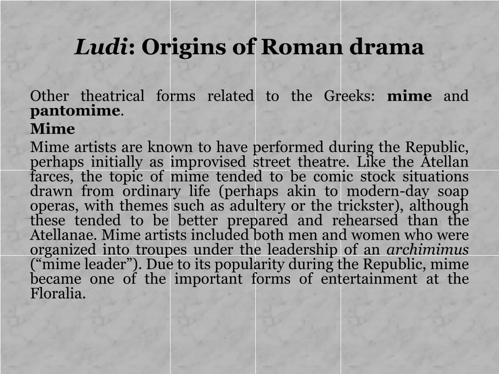 ludi origins of roman drama 1