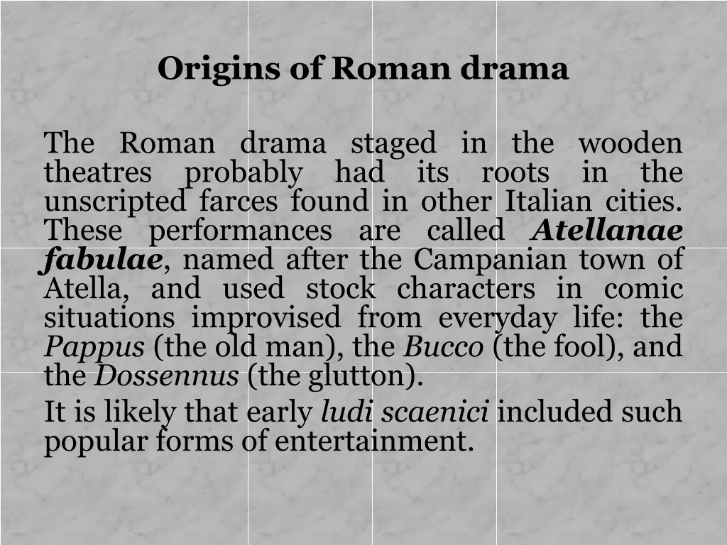 origins of roman drama