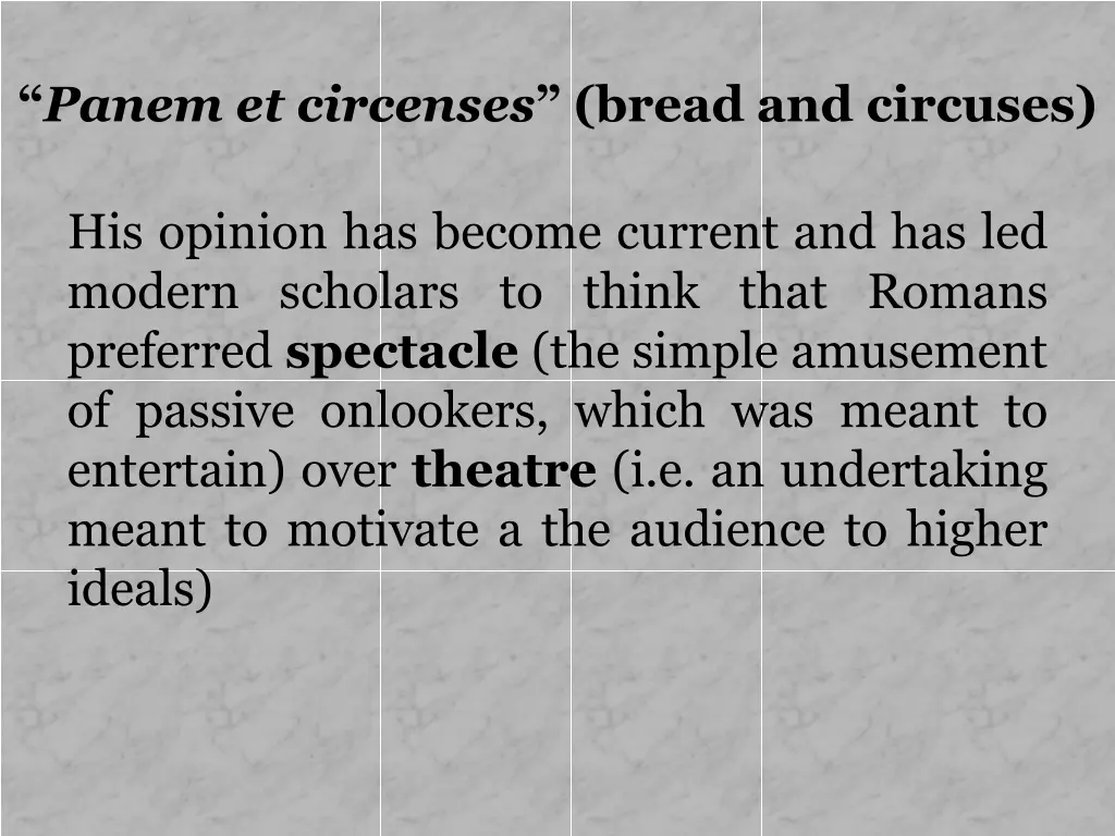 panem et circenses bread and circuses 1
