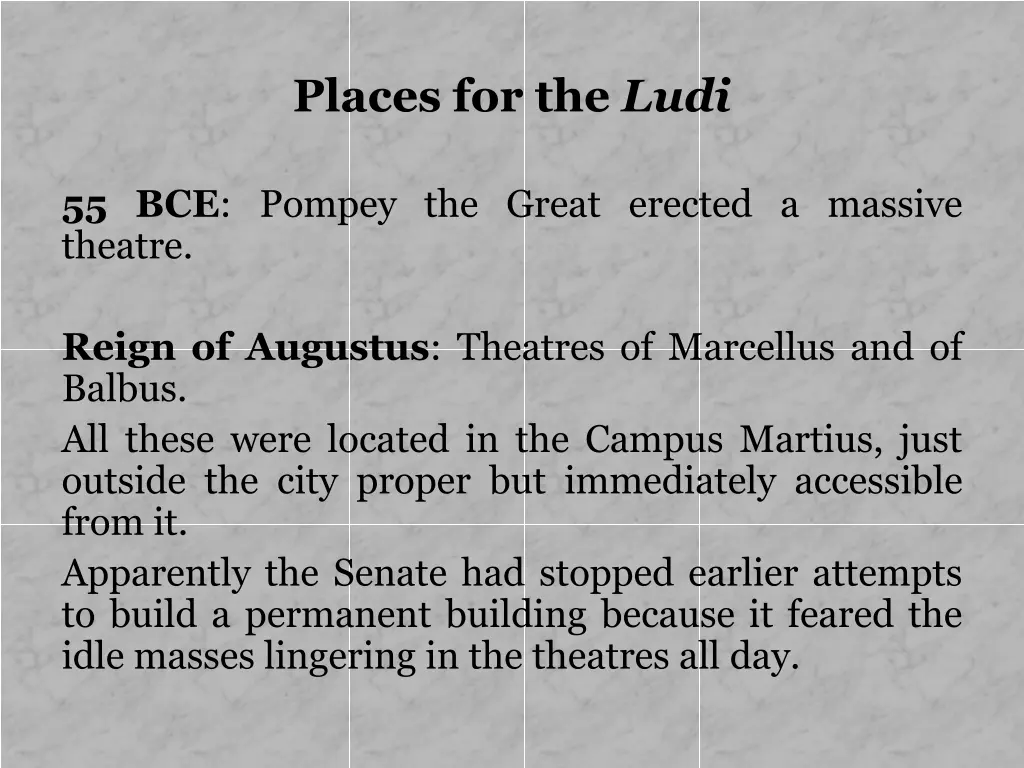 places for the ludi 1