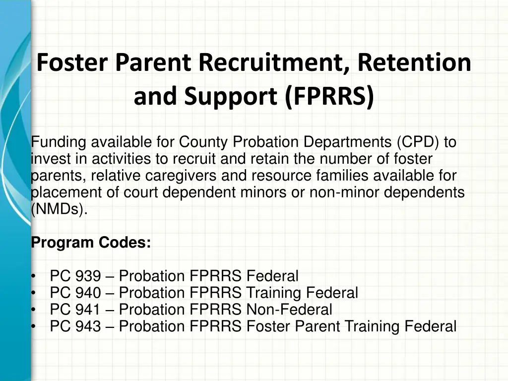 foster parent recruitment retention and support