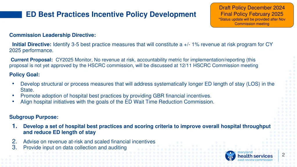 draft policy december 2024 final policy february