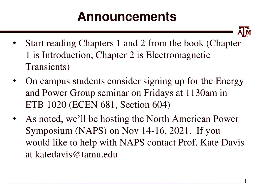 announcements