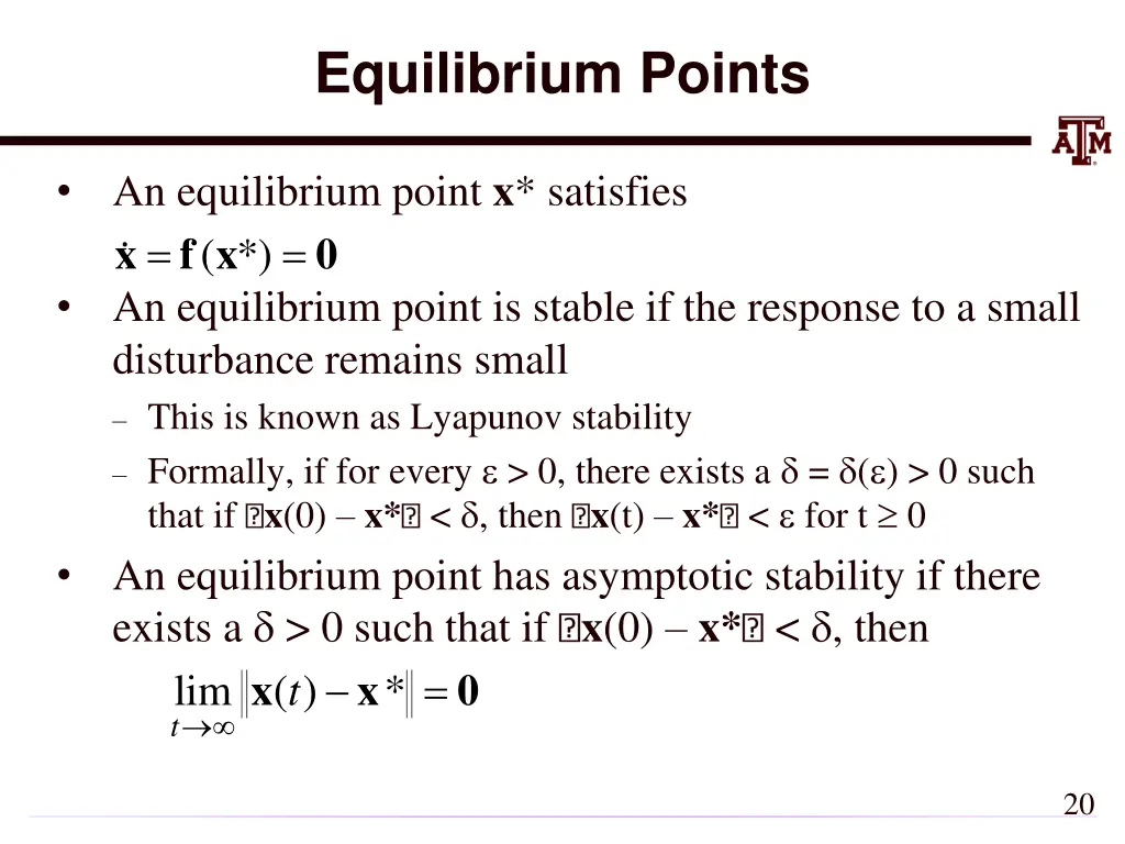 equilibrium points