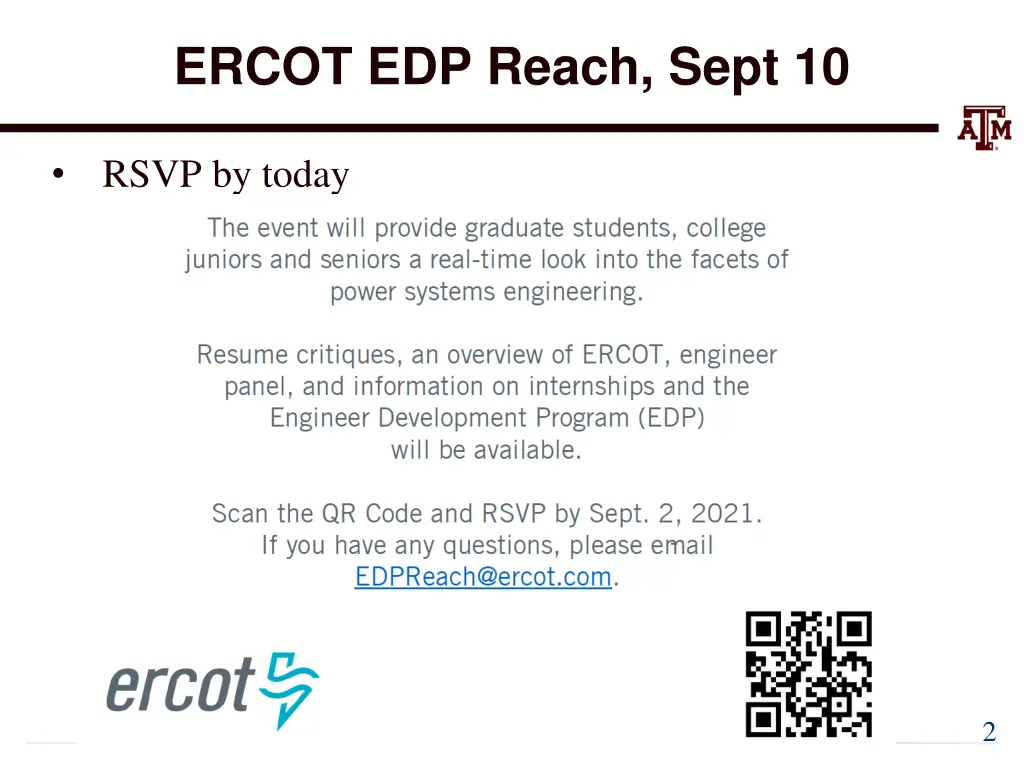 ercot edp reach sept 10