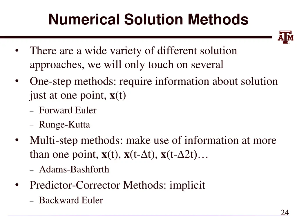 numerical solution methods 1