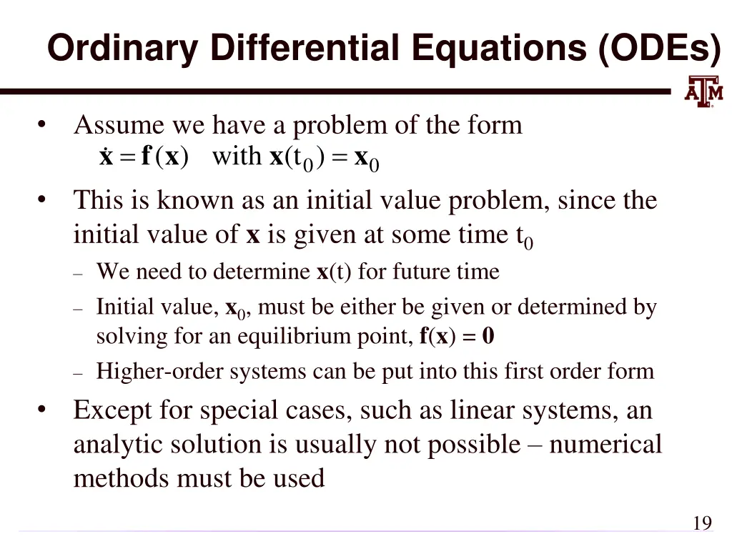 ordinary differential equations odes
