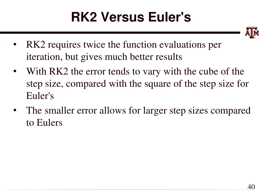 rk2 versus euler s