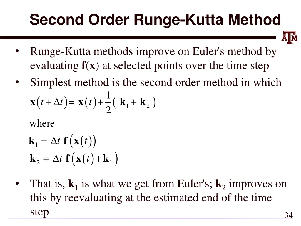 second order runge kutta method