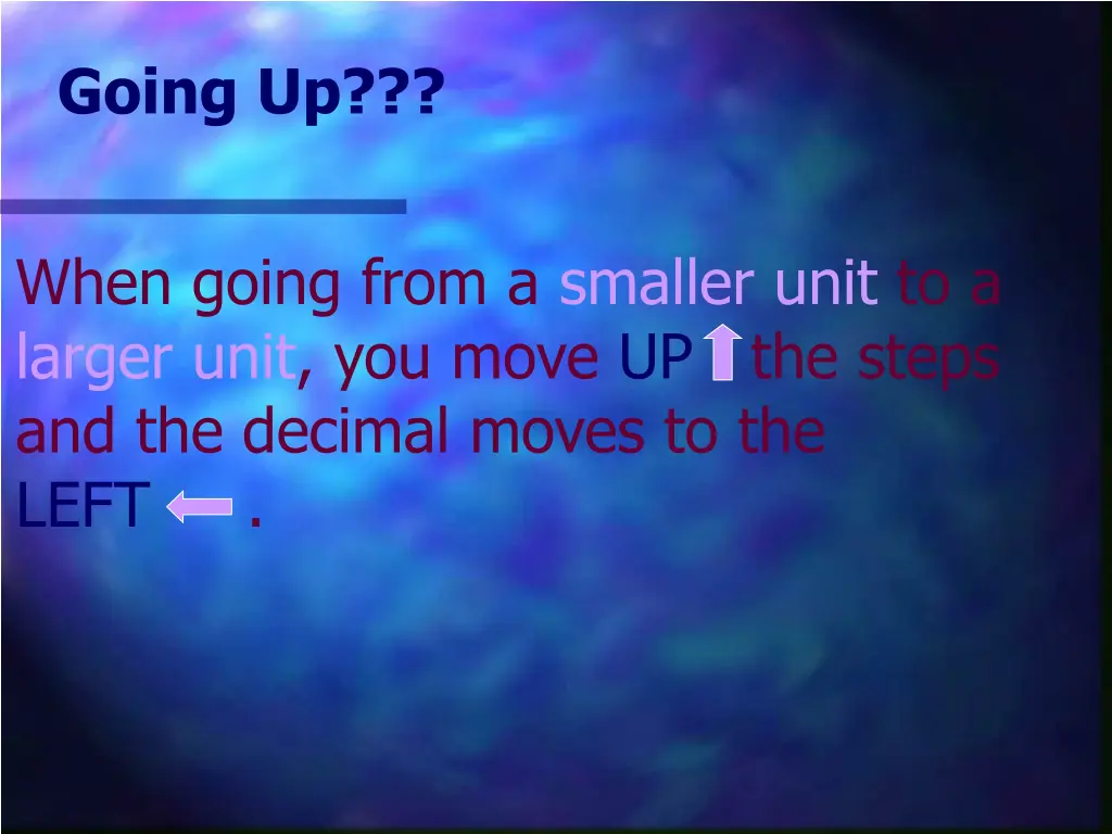 going up