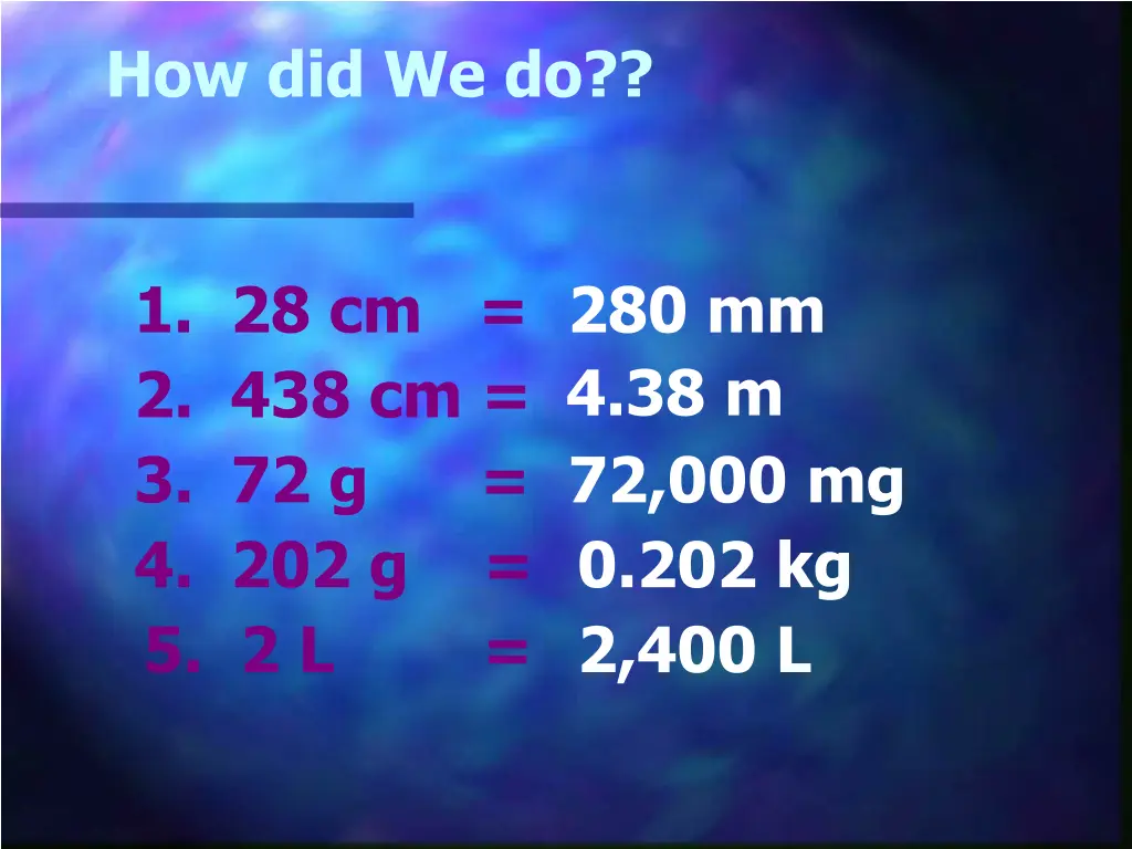 how did we do