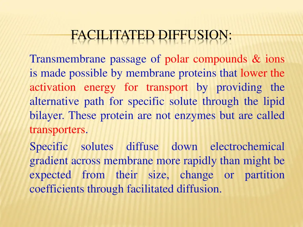 facilitated diffusion