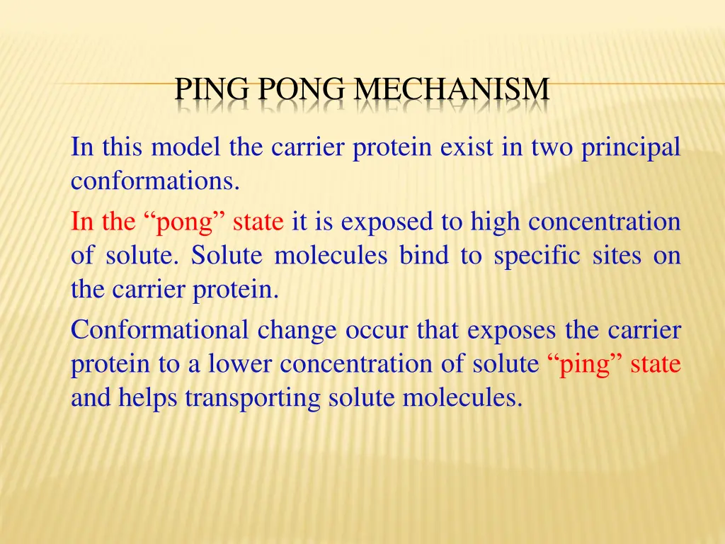 ping pong mechanism