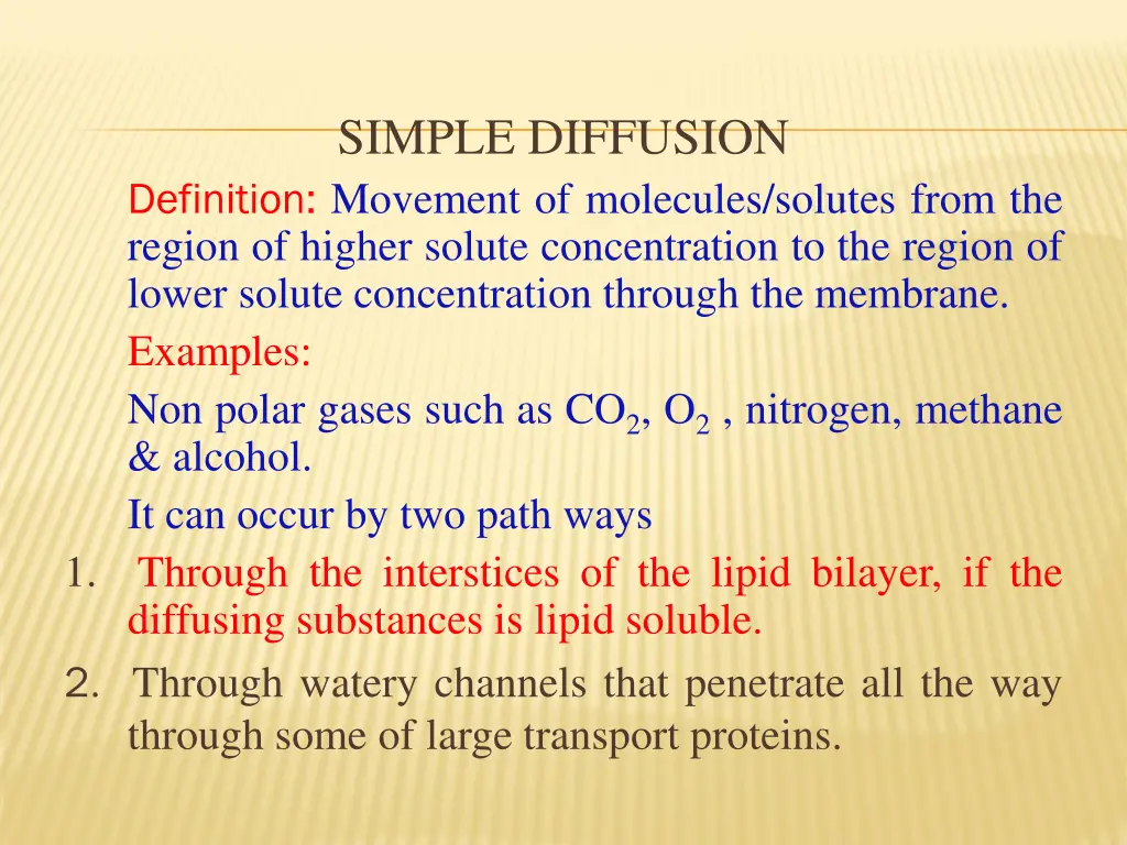 simple diffusion definition movement of molecules