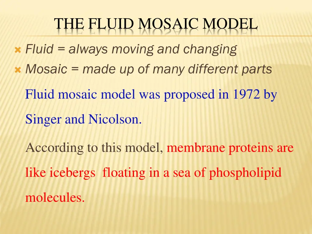 the fluid mosaic model