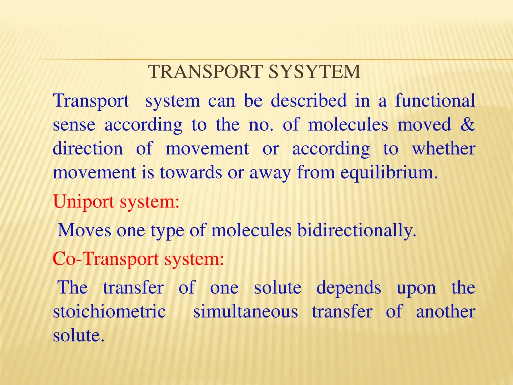 transport sysytem