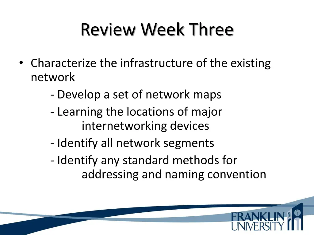 review week three
