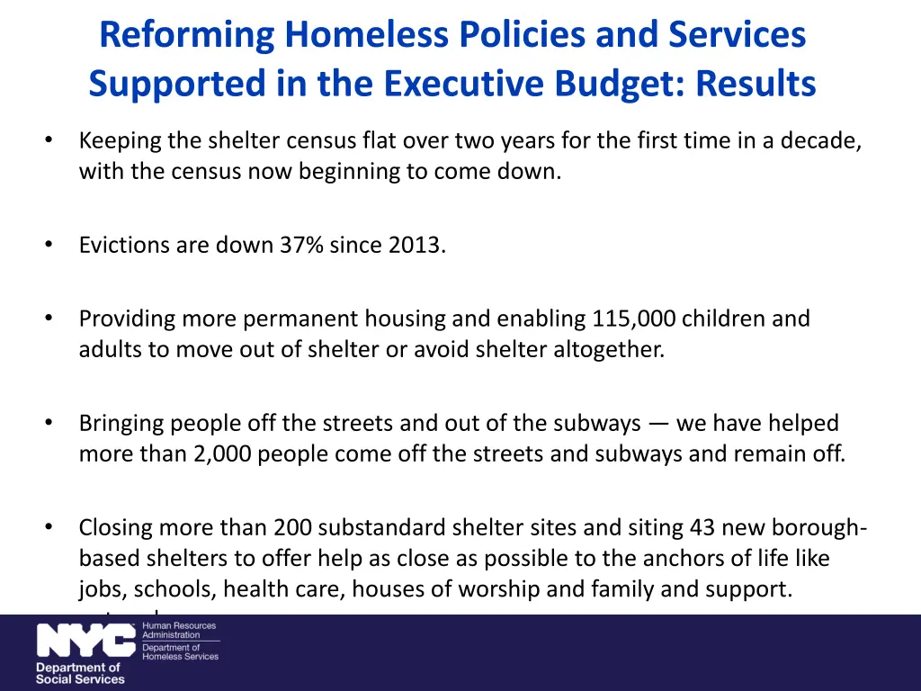 reforming homeless policies and services