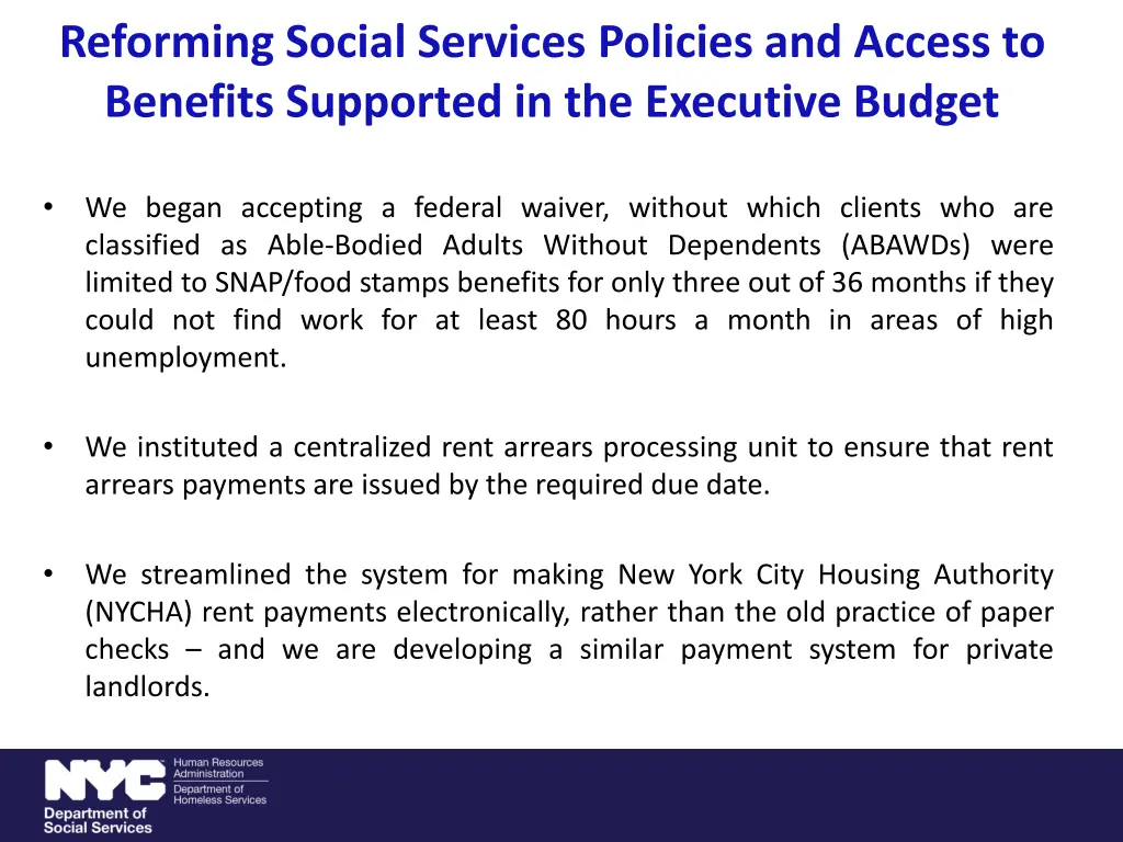 reforming social services policies and access 4