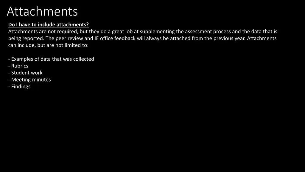 attachments do i have to include attachments