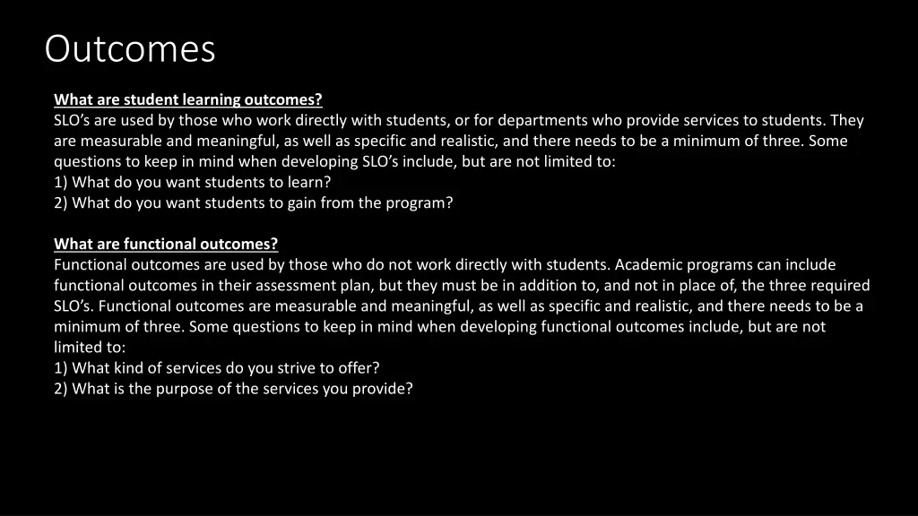 outcomes 4