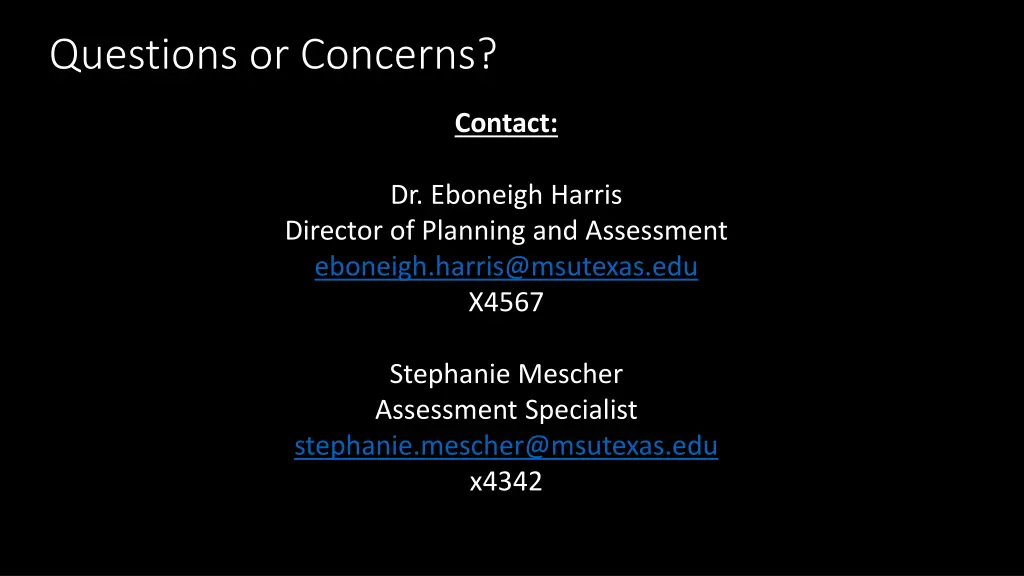 questions or concerns