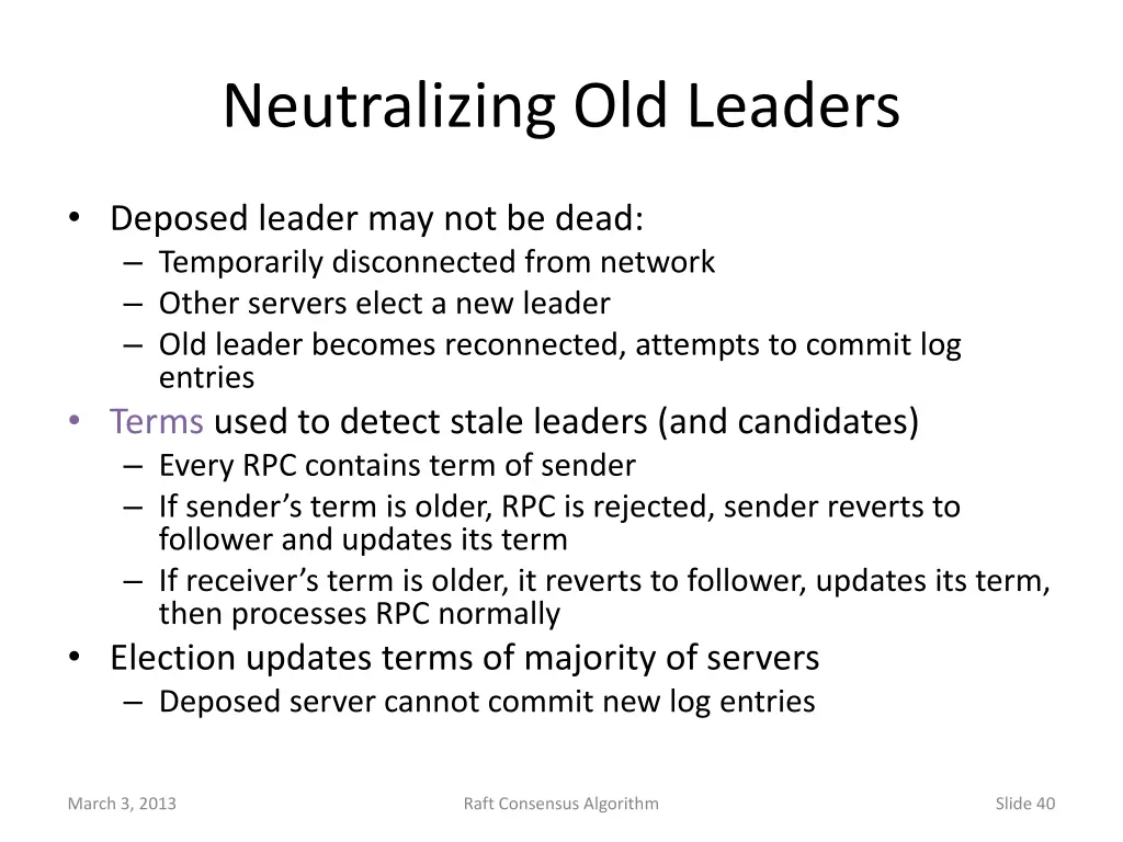 neutralizing old leaders