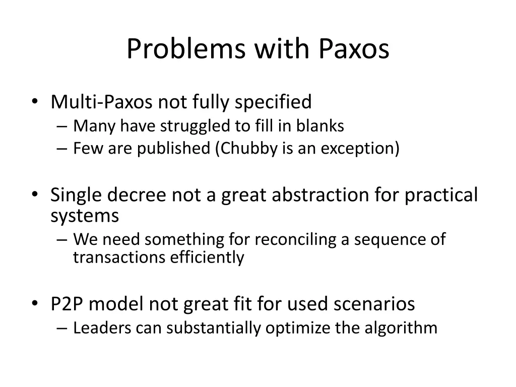 problems with paxos 1