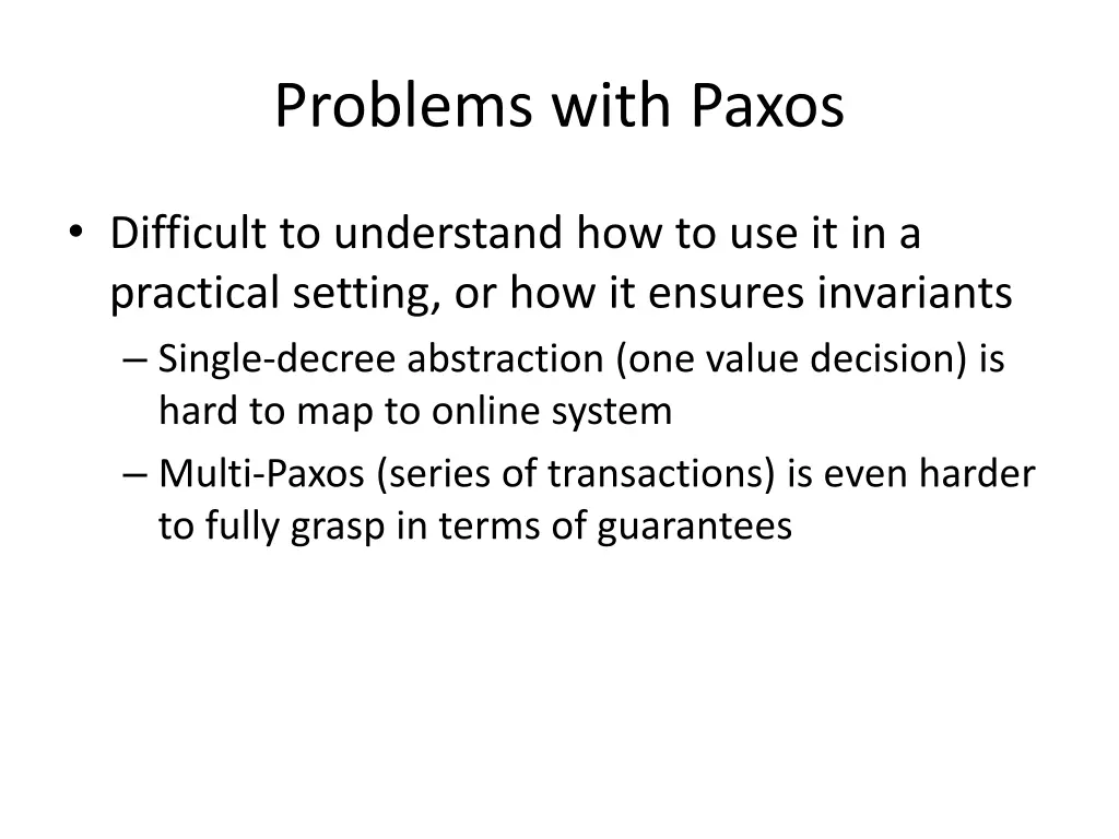 problems with paxos