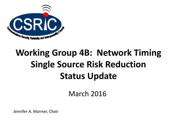 working group 4b network timing single source